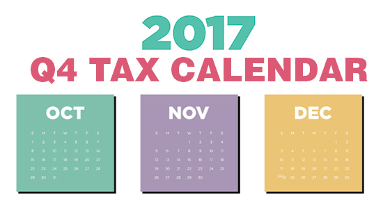 4th Q Tax Deadlines for Businesses & Employers