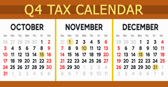 2021 Q4 tax calendar: Key deadlines